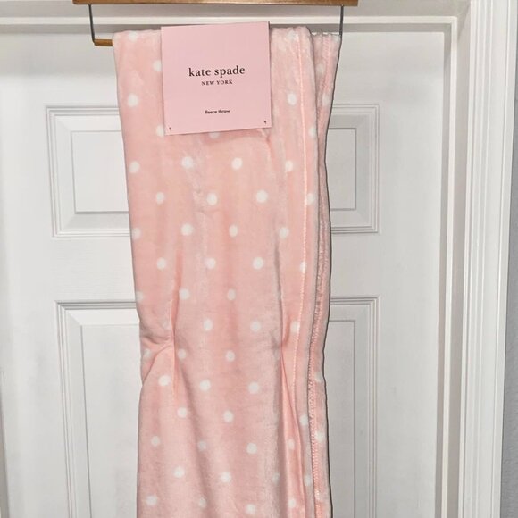 Fleece Blankets Pink Blanket With White Polka Dots Simple Black